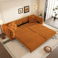 Orange Velvet Convertible Sleeper Sofa with Ottoman M373722