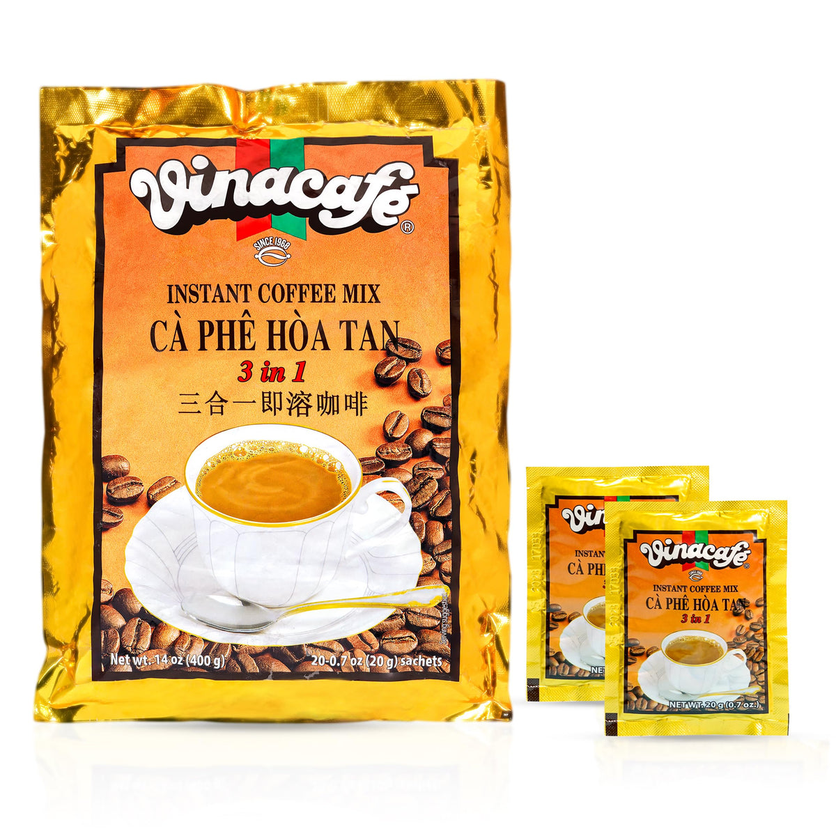 Instant Coffee Packets 3 in 1 Medium Roast 20 Sachets S1466