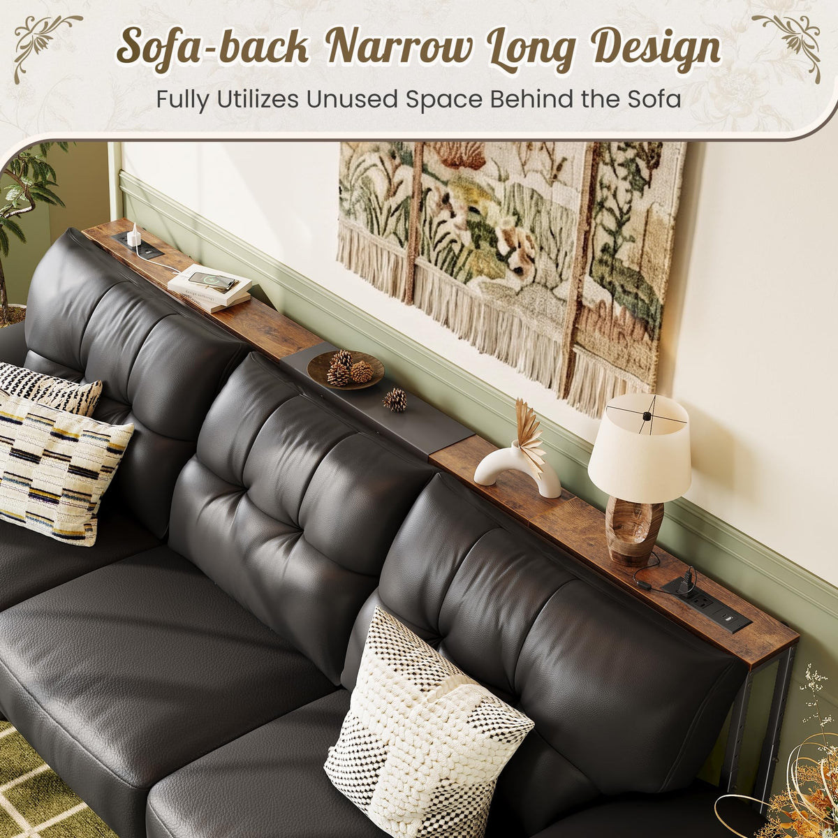Narrow Console Table with Power Outlets & USB-C L250