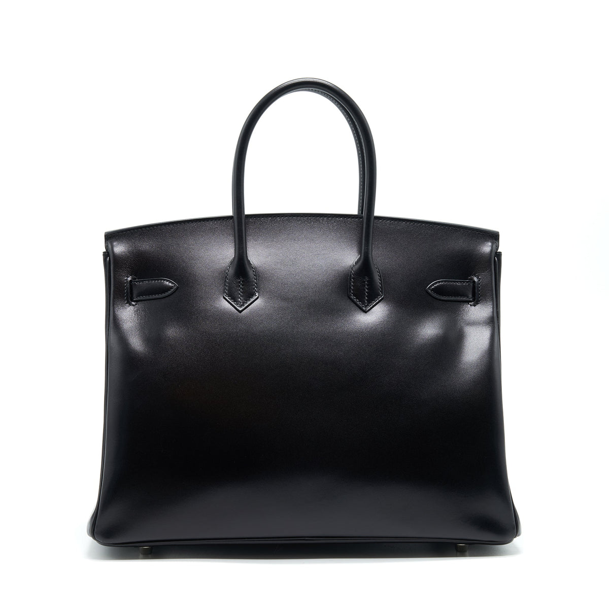 HERMES BIRKIN 35  BOX LEATHER BLACK WITH PALLADIUM GUILLOCHE HARDWARE