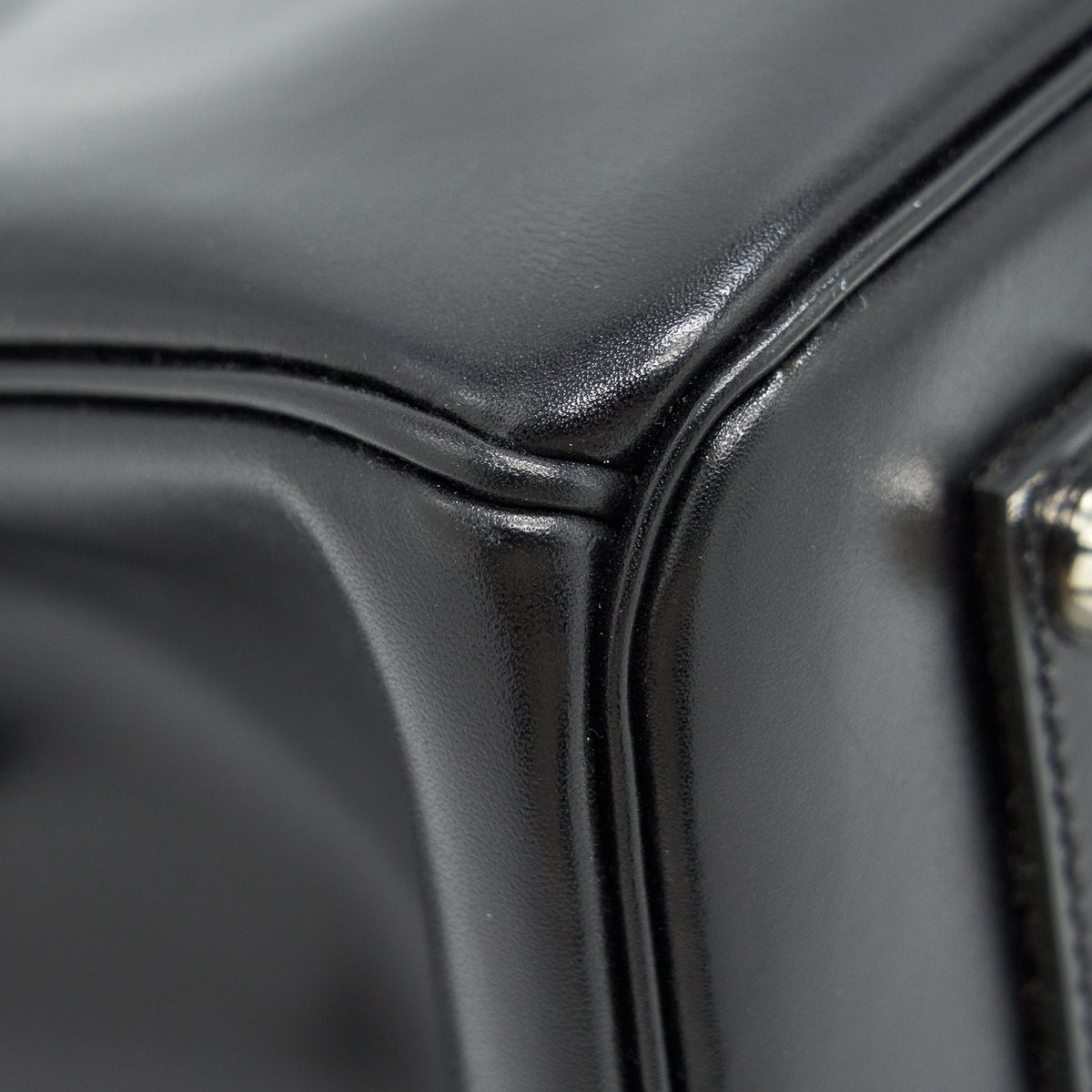 HERMES BIRKIN 35  BOX LEATHER BLACK WITH PALLADIUM GUILLOCHE HARDWARE