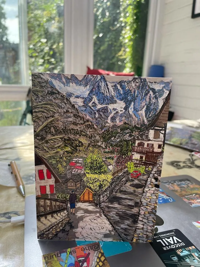 5"x7" Greeting Card of Verrand, Courmayeur