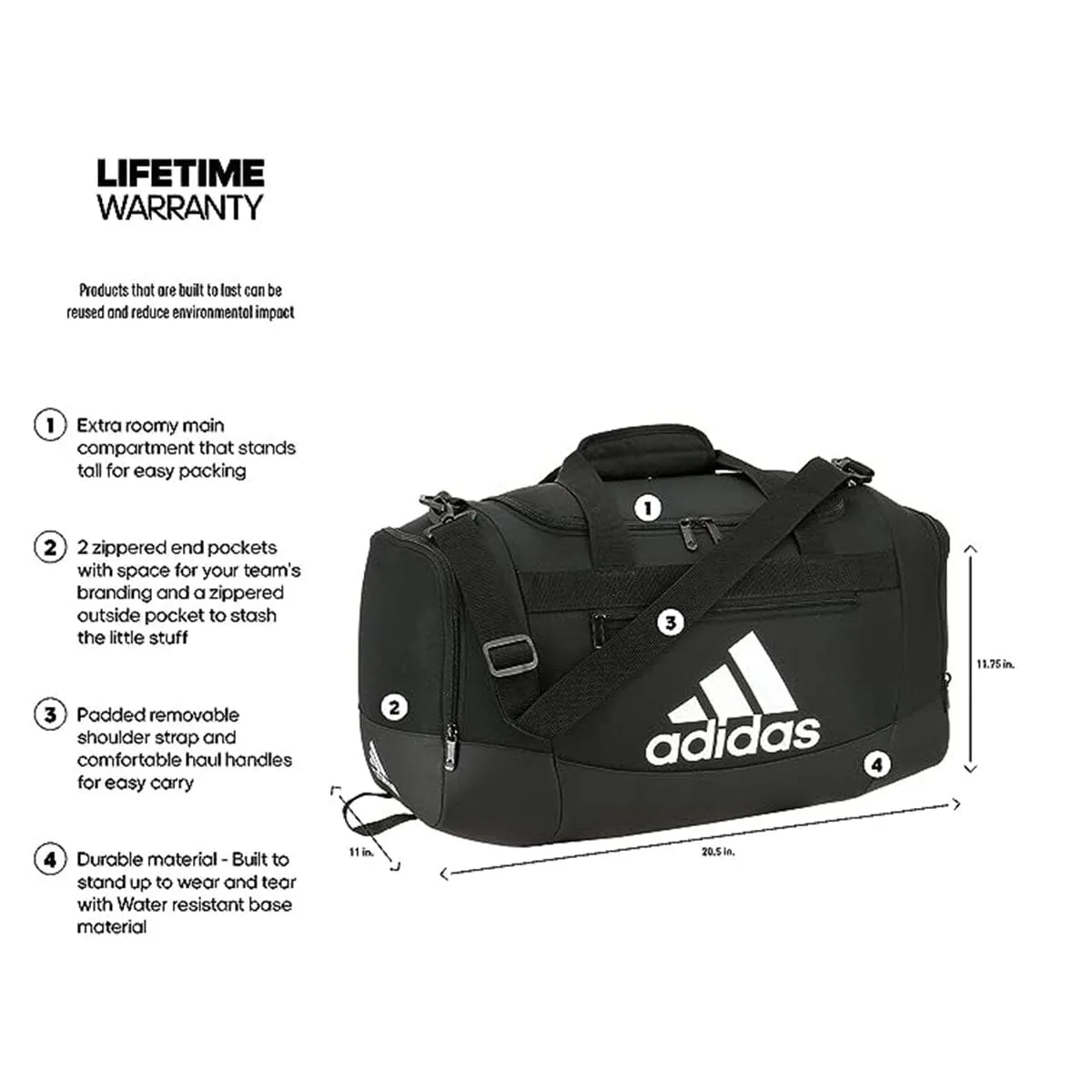 adidas Unisex Defender 4 Small Duffel Bag