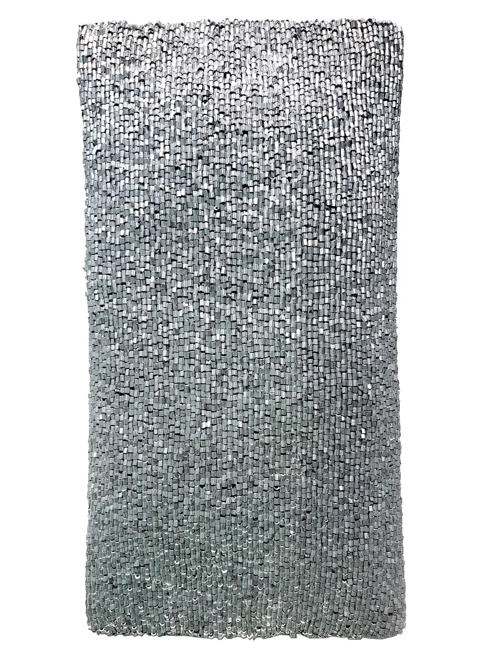 Beaded Envelope Clutch Bag Matte Silver