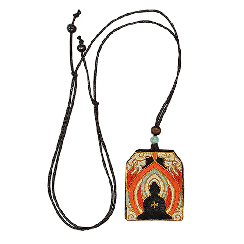 Buddha Heart Embroidery Small Fragrant Bag Ancient Style Pendant Fragrant Bag Safety Charm Pendant Guard Blessing Bag