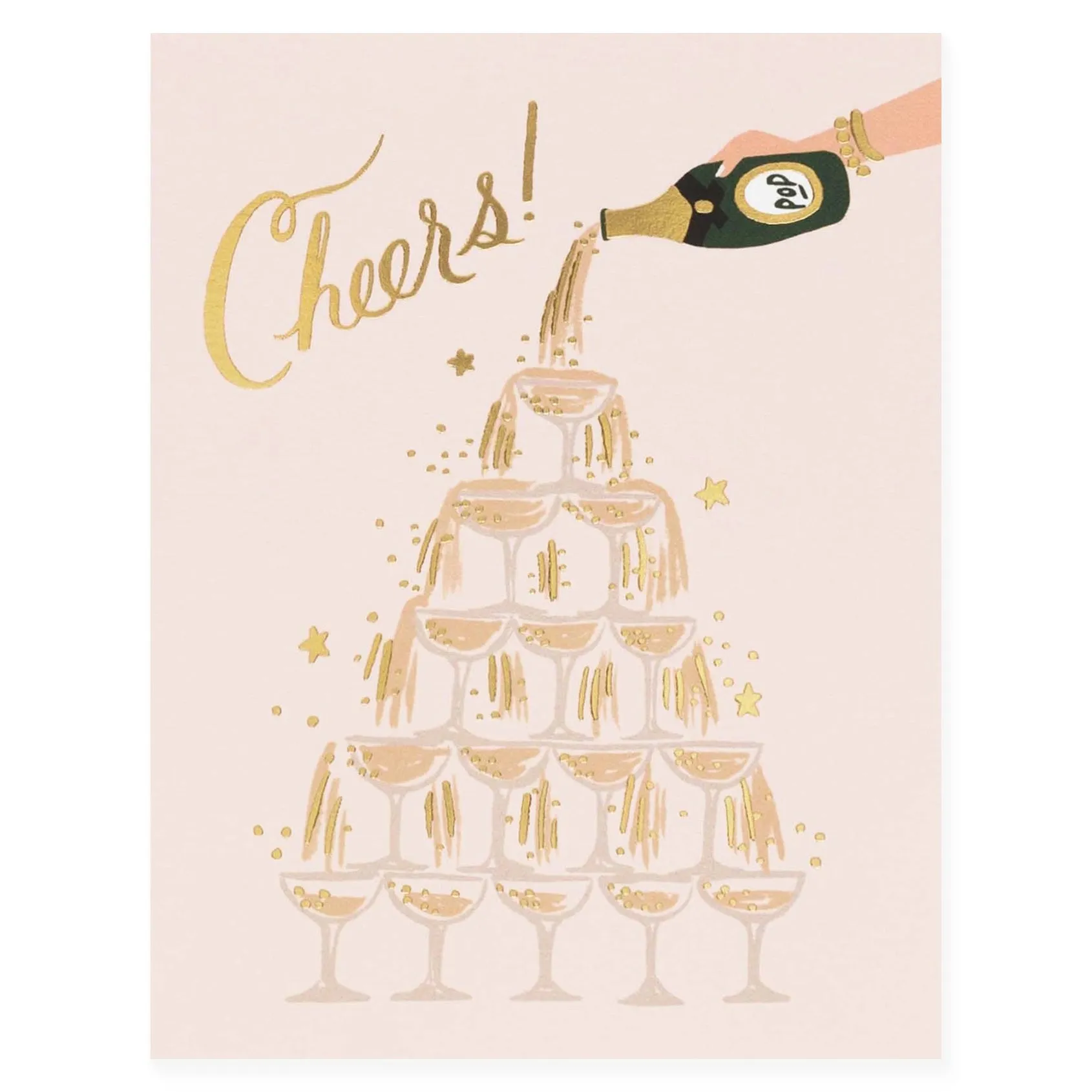 Champagne Tower Cheers Wedding Card