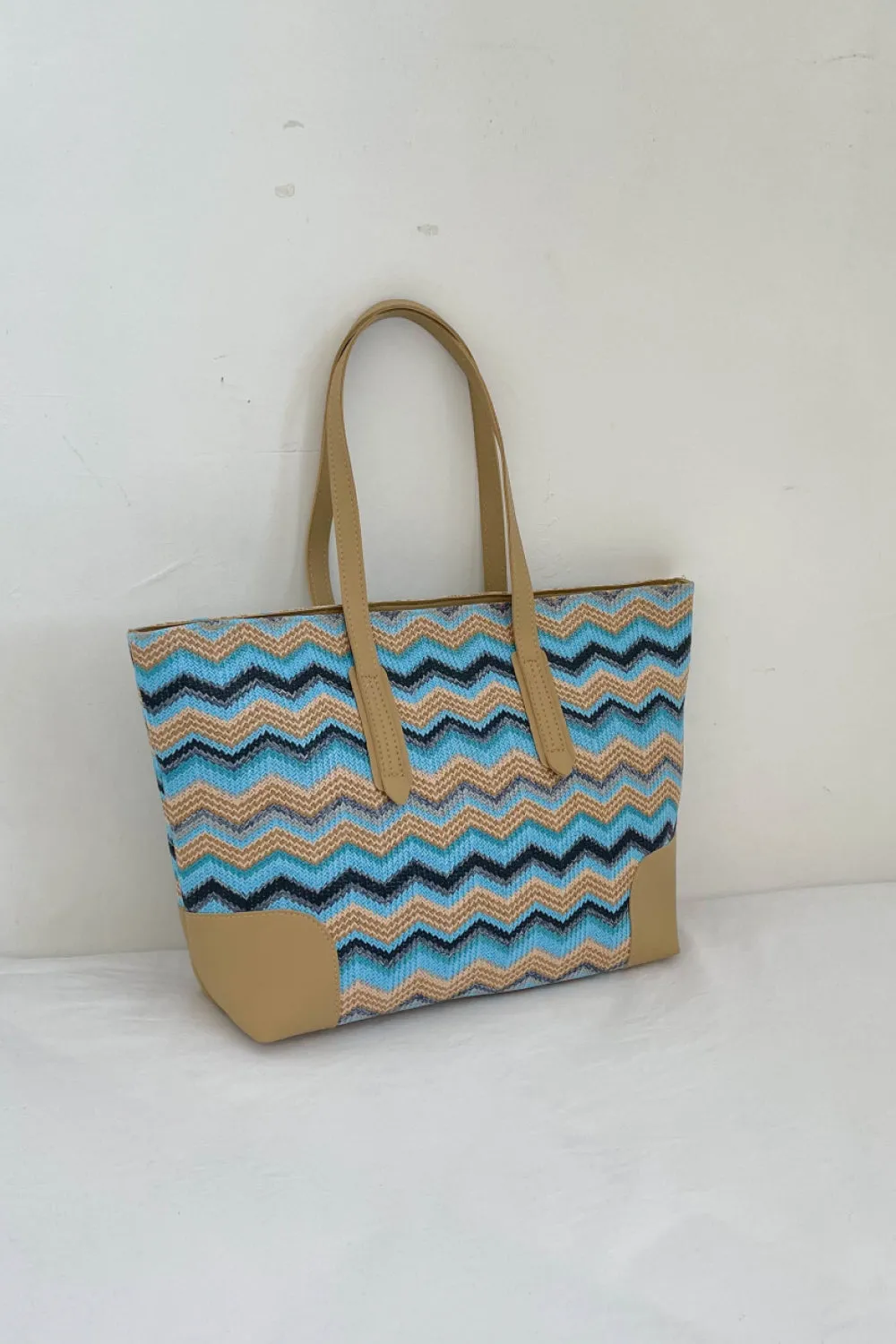 Chevron Straw Tote Bag