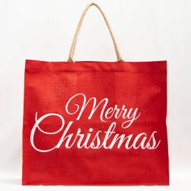 Classic Merry Christmas Carryall Tote    Red/White   22x19x8