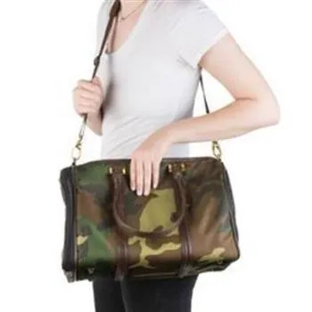 Duffle Dog Carrier - Camouflage w/Brown Trim