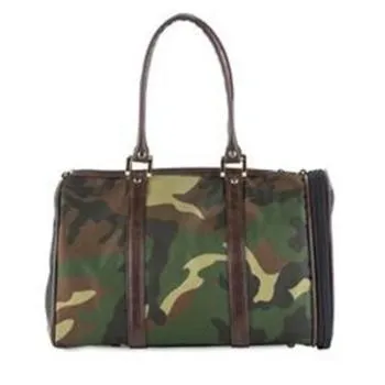 Duffle Dog Carrier - Camouflage w/Brown Trim