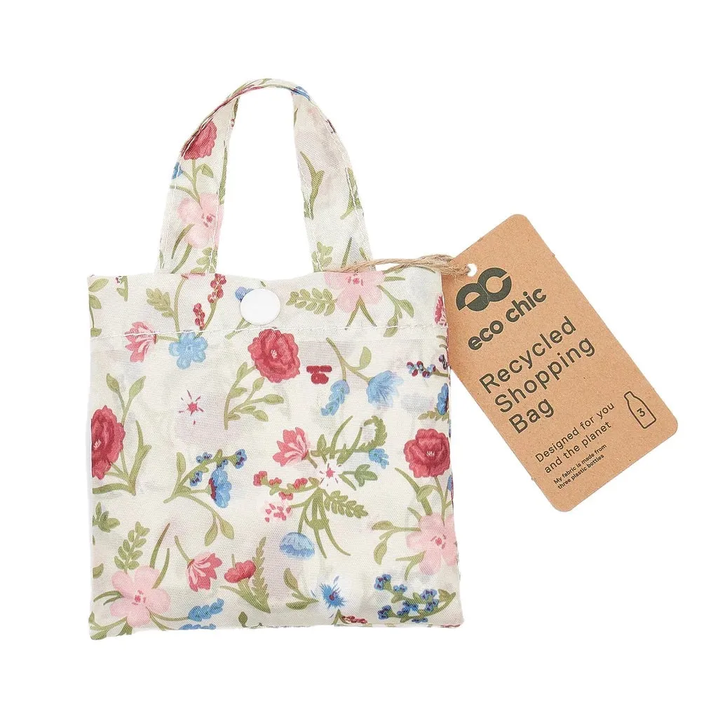 Eco Chic Lightweight Foldable Reusable Shopping Bag Floral