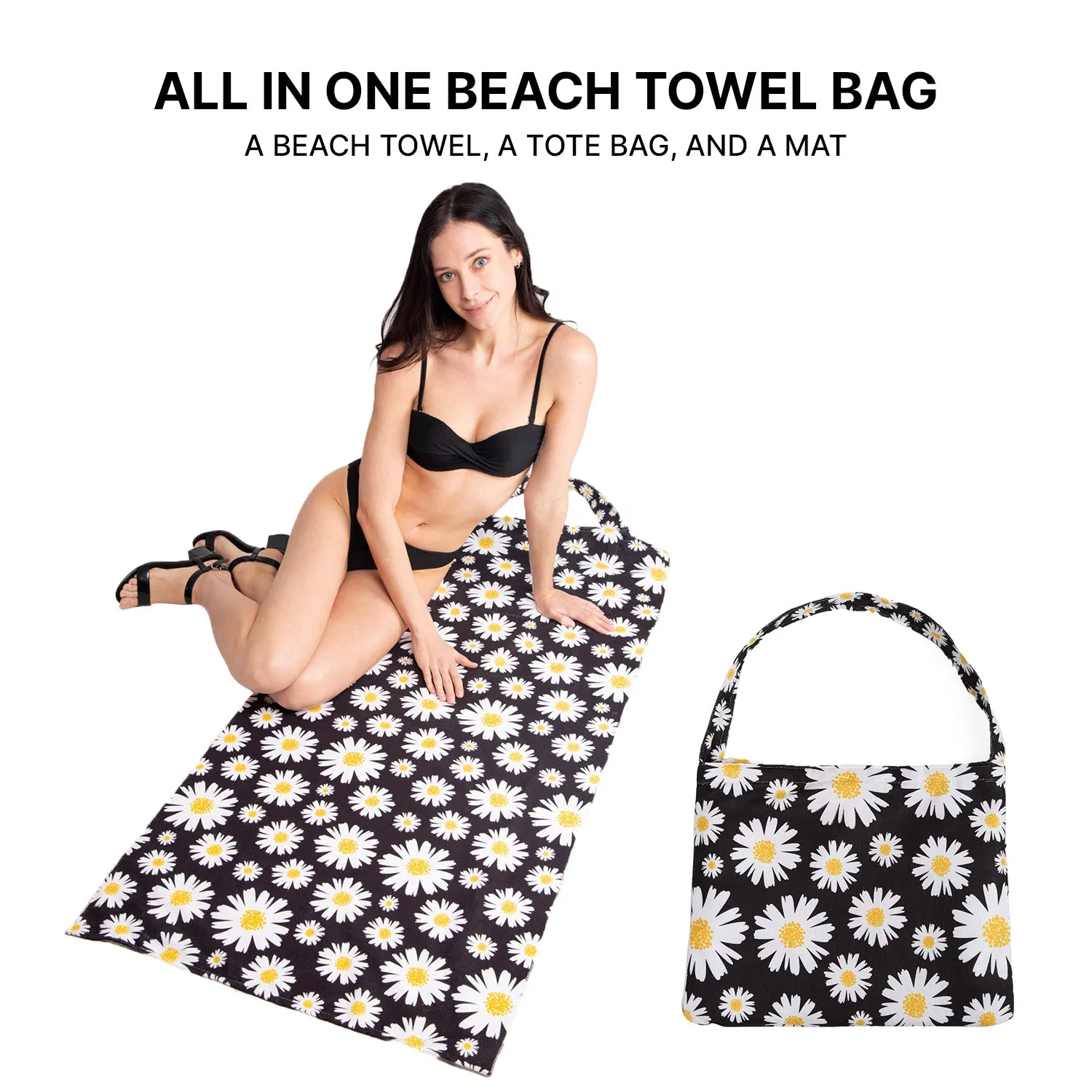 Empire Cove 2 in 1 Convertible Beach Towel Tote Bag Shoulder Bag Pool Swim