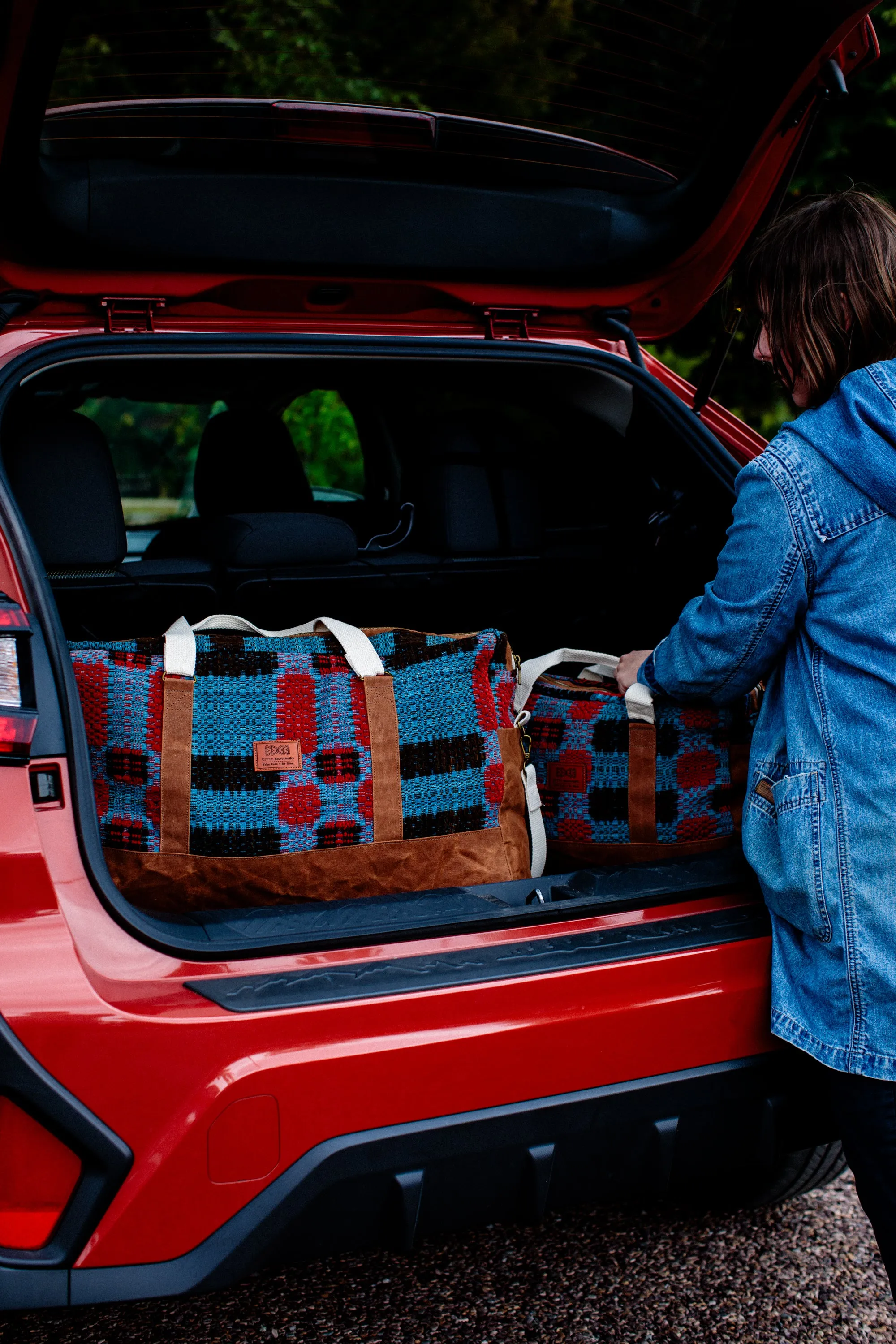 Faded Indigo & Cochineal Weekender Duffel