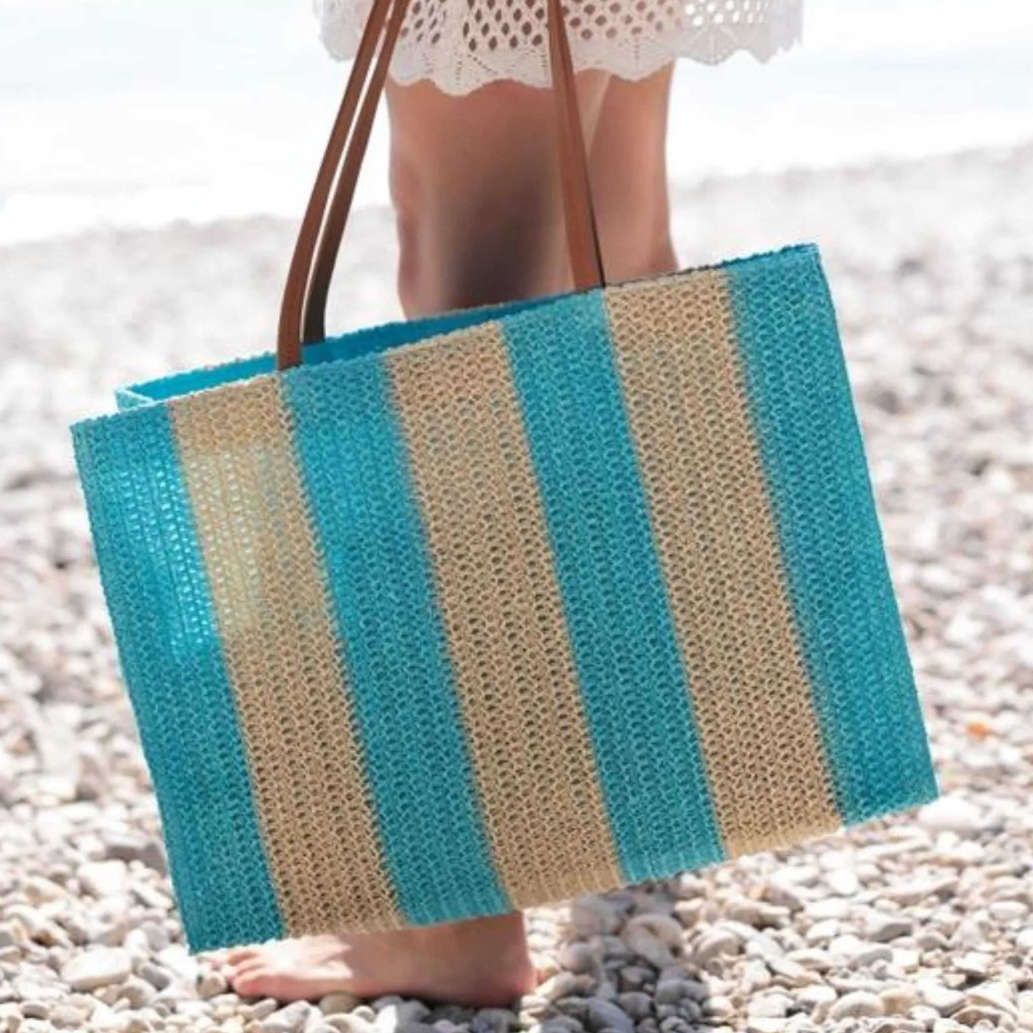 Filomena Stripe Straw Tote