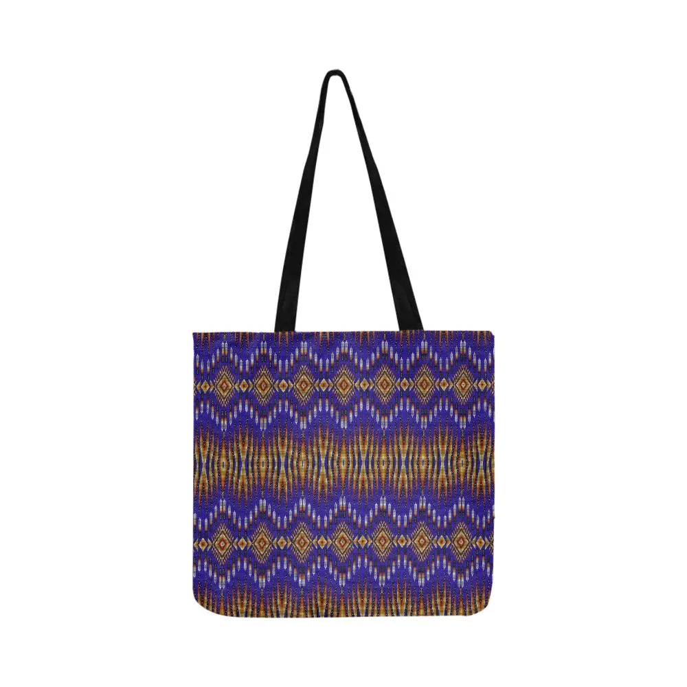 Fire Feather Blue Reusable Shopping Bag (Two sides)