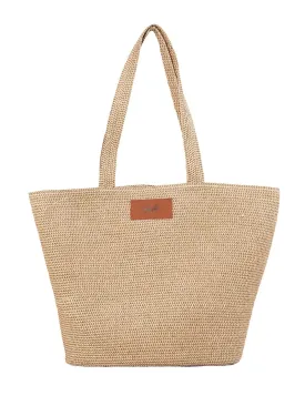 Gisele Straw Beach Bag - Copper / Sage