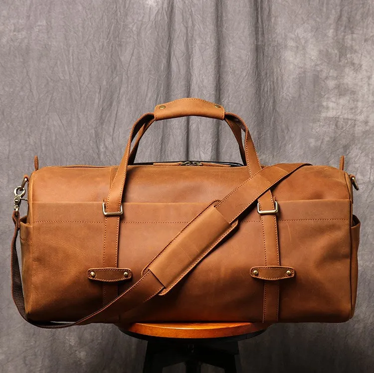 Handmade Full Grain Leather Weekend Bag Duffel Bag Leather Duffle