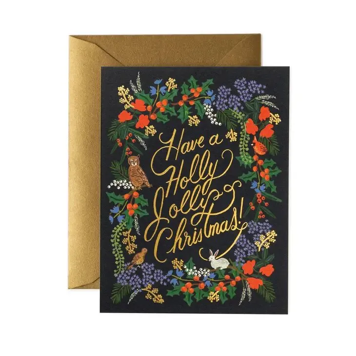 Holly Jolly Christmas Greeting Card