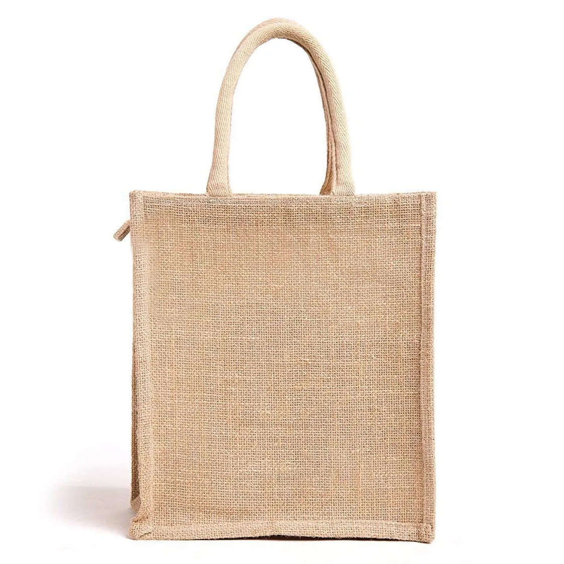 Jute Bags for Lunch Box with Zip | Jute Tote Bag | Jute Tiffin Bags | Multicoloured Jute Bag | Jute Carry Multiuse Bag Size: 40 cm x 36 cm