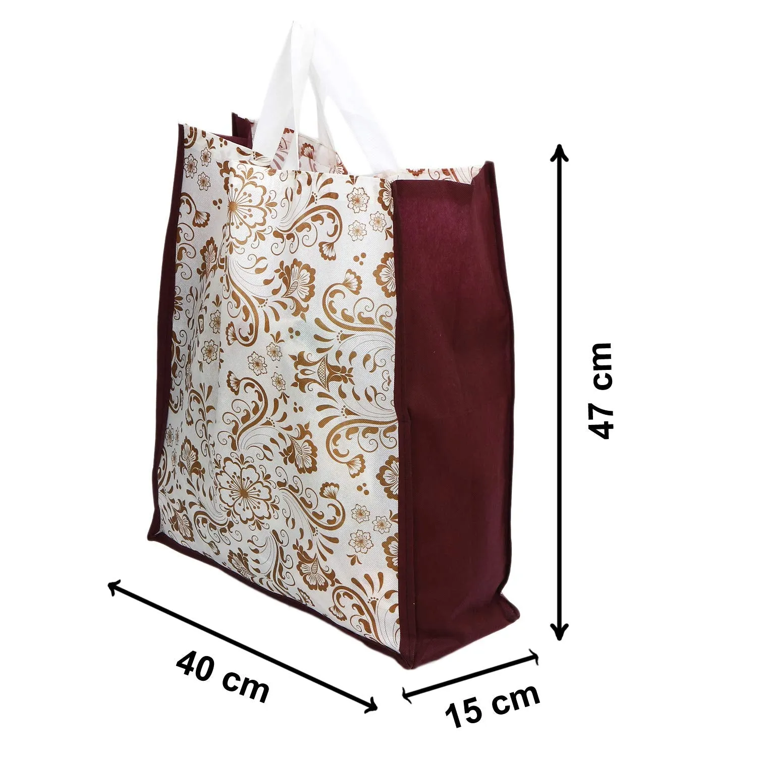 Kuber Industries 6 Pieces Non Woven Eco-Friendly Reusable Multipurpose Shopping Carry Bags (Maroon) - CTKTC030829