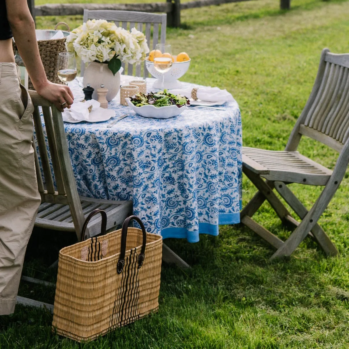 Large Basket Bag - Striped