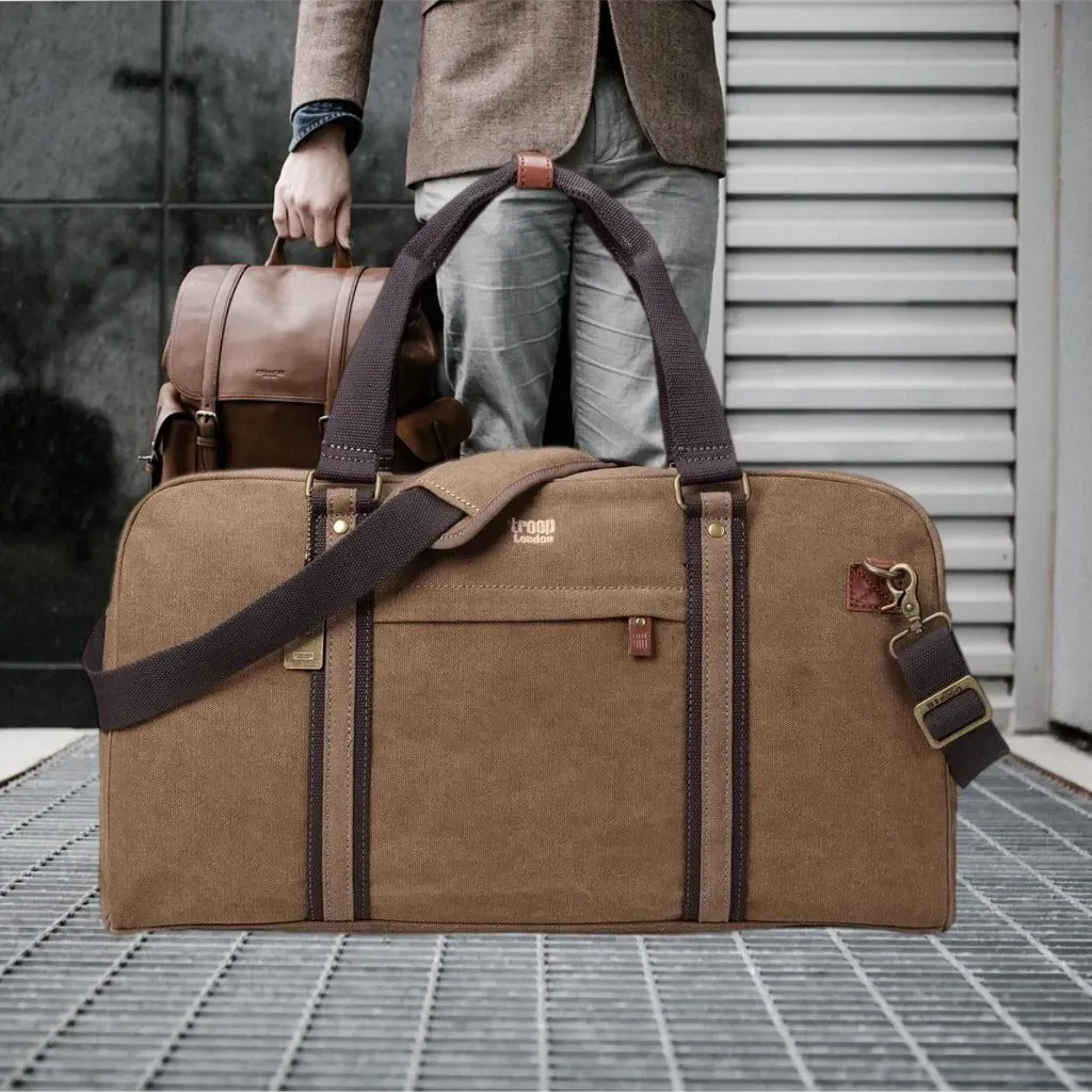 Large Holdall Weekend Bag - Troop Classic Canvas Travel Duffel Bag - 5 Colours