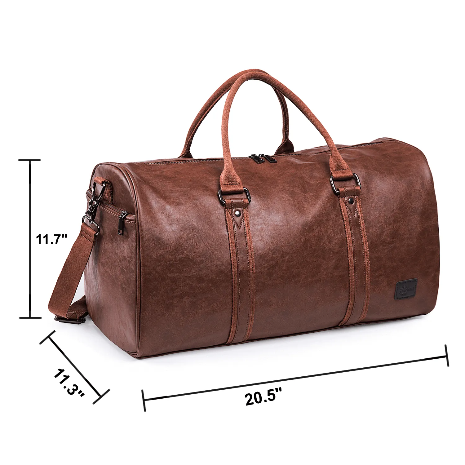 Leather Travel Duffel Bag （with Shoe Pouch）