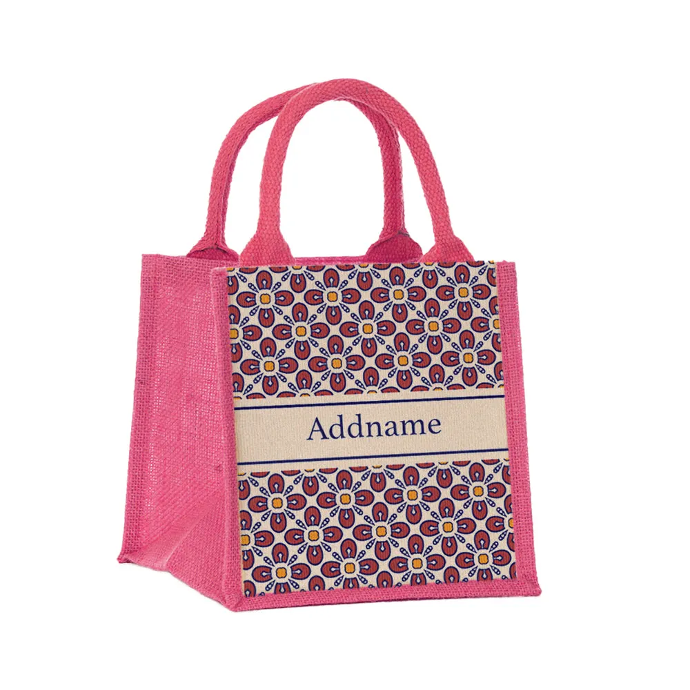 Moroccan Aegean Red Jute Tote Bag