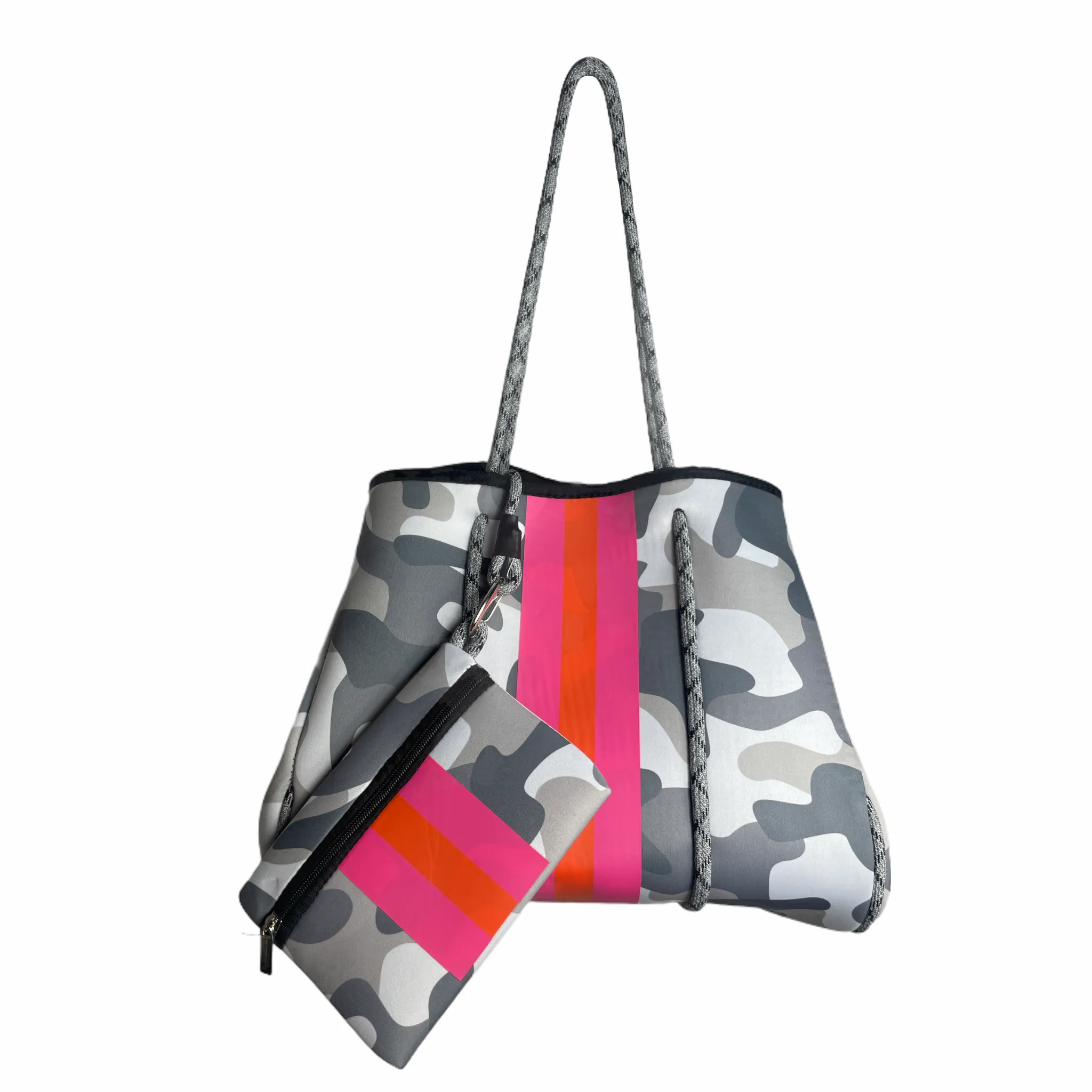 NP-4500 Camo Light Grey Pink Neoprene Tote Bag