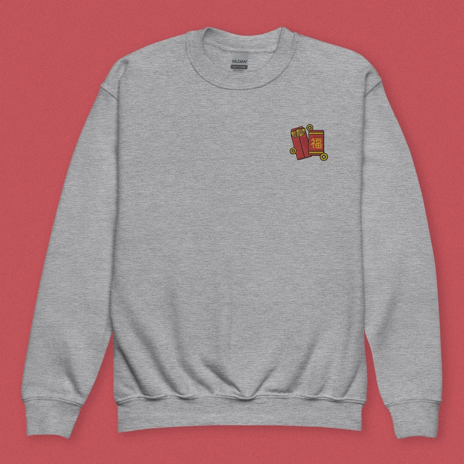 Red Envelope Embroidered Kids Sweatshirt