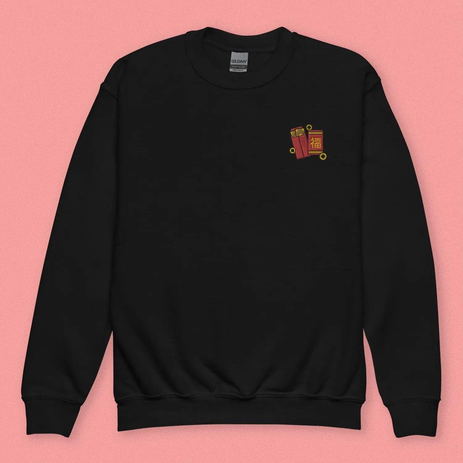 Red Envelope Embroidered Kids Sweatshirt