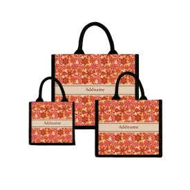 Retro Daisy Jute Tote Bag