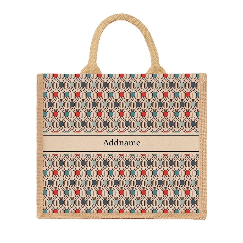 Seamless Mosaic Jute Tote Bag