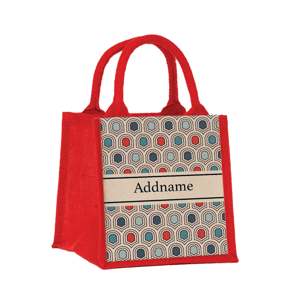 Seamless Mosaic Jute Tote Bag