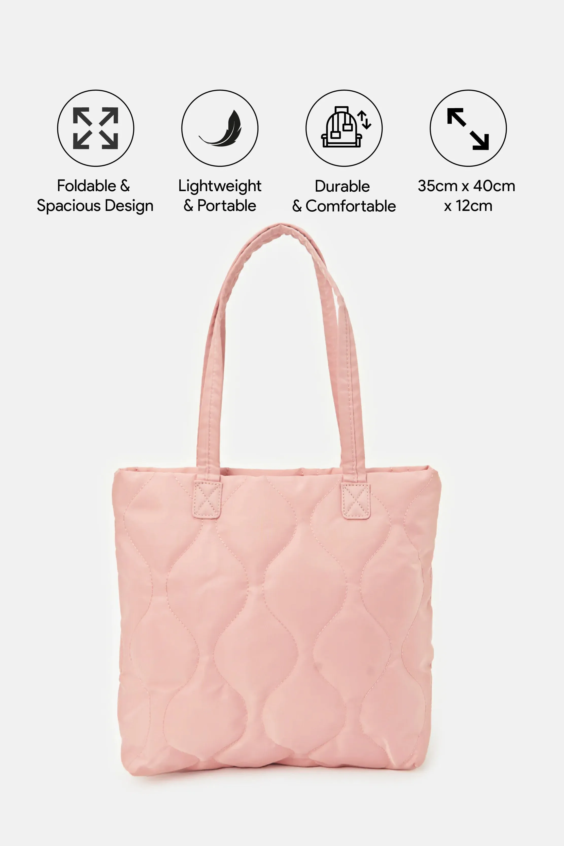 Women Quilted Plain Shopper Bag