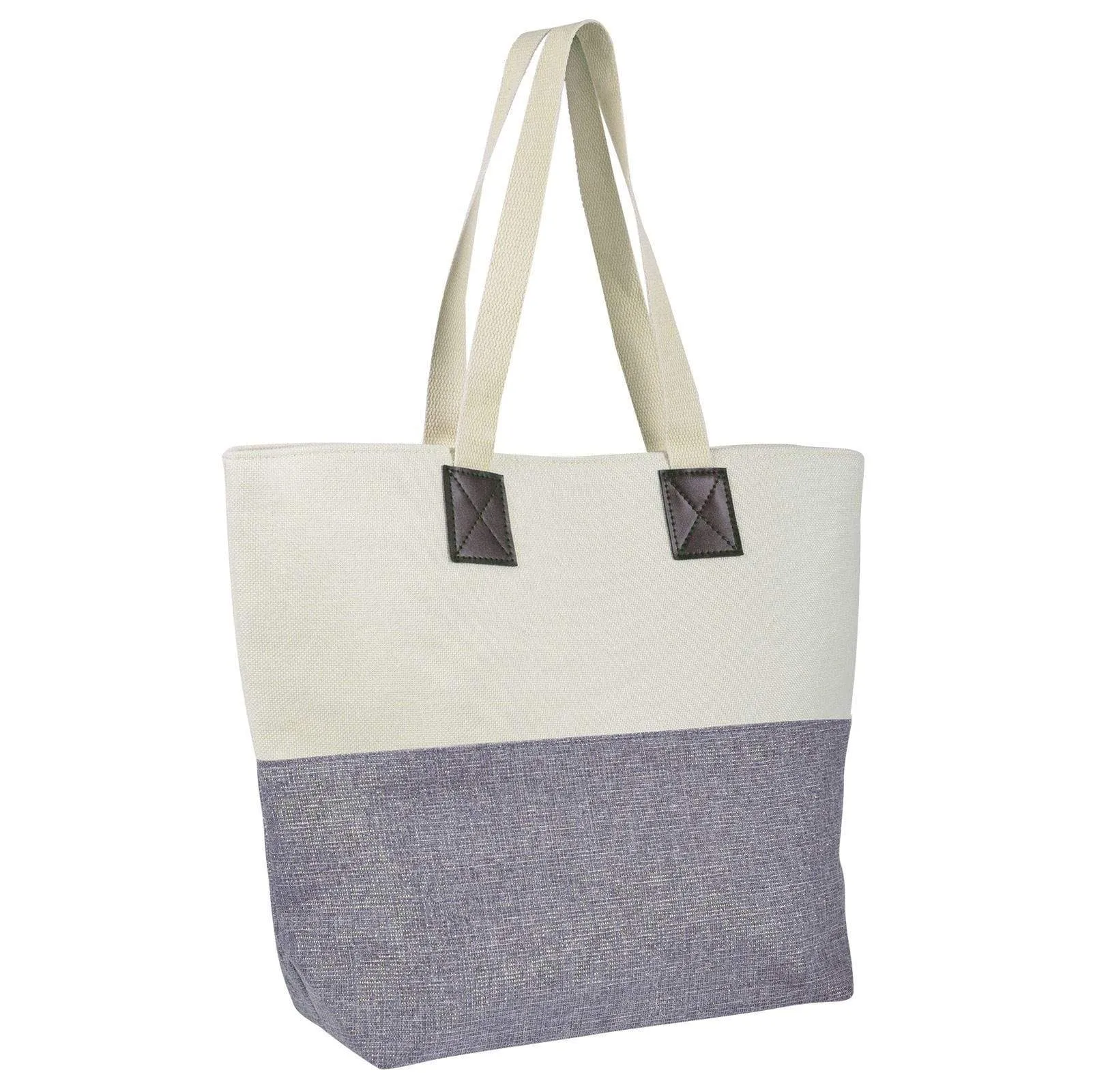 Womens Shimmer Canvas Beach Shoulder Shopping Bag Tote